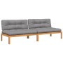 Sofás centrales de palets jardín y cojines 2 uds madera acacia by , Outdoor sofas - Ref: Foro24-3209482, Price: 410,88 €, Dis...