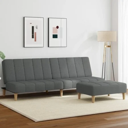 Zweiplätziges Schlafsofa mit dunkelgrauem Hocker. von , Sofas - Ref: Foro24-3258086, Preis: 321,03 €, Rabatt: %