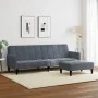 Zweiplätziges Schlafsofa mit dunkelgrauem Samt-Hocker. von , Sofas - Ref: Foro24-3258099, Preis: 334,01 €, Rabatt: %