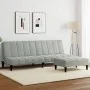 Sofá cama de 2 plazas con taburete terciopelo gris claro by , Sofas - Ref: Foro24-3258092, Price: 305,10 €, Discount: %