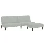 Sofá cama de 2 plazas con taburete terciopelo gris claro by , Sofas - Ref: Foro24-3258092, Price: 305,10 €, Discount: %