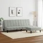 Sofá cama de 2 plazas con taburete terciopelo gris claro by , Sofas - Ref: Foro24-3258092, Price: 305,10 €, Discount: %