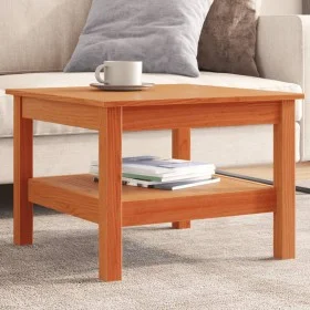 Mesa de centro madera maciza de pino marrón cera 55x55x40 cm by , Coffee table - Ref: Foro24-847175, Price: 56,99 €, Discount: %