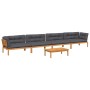 Set de sofás de palets de jardín y cojines 5 pzas madera acacia by , Outdoor sofas - Ref: Foro24-3209505, Price: 1,00 €, Disc...