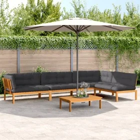 Set de sofás de palets de jardín y cojines 5 pzas madera acacia by , Outdoor sofas - Ref: Foro24-3209511, Price: 983,69 €, Di...