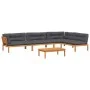 Set de sofás de palets de jardín y cojines 5 pzas madera acacia de , Sofás de exterior - Ref: Foro24-3209511, Precio: 985,59 ...