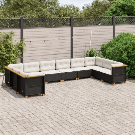Gartensofa-Set, 10-teilig, mit schwarzen Kissen und synthetischem Rattan. von , Gartensets - Ref: Foro24-3262019, Preis: 706,...