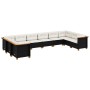 Gartensofa-Set, 10-teilig, mit schwarzen Kissen und synthetischem Rattan. von , Gartensets - Ref: Foro24-3262019, Preis: 706,...