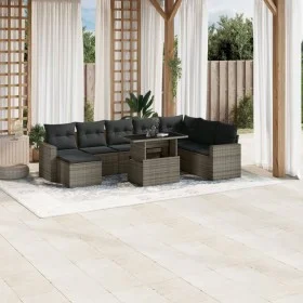 Gartenmöbel-Set 9-teilig mit grauen Polstern aus synthetischem Rattan von , Gartensets - Ref: Foro24-3267470, Preis: 554,70 €...