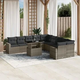 Set de sofás de jardín 11 pzas y cojines ratán sintético gris by , Garden sets - Ref: Foro24-3267540, Price: 686,71 €, Discou...