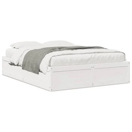 Solid white pine wood bed frame 150x200 cm by , Beds and slatted bases - Ref: Foro24-3282373, Price: 216,06 €, Discount: %