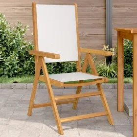Sillas de jardín 2 uds madera maciza acacia y tela crema blanco von , Gartenstühle - Ref: Foro24-367657, Preis: 150,78 €, Rab...