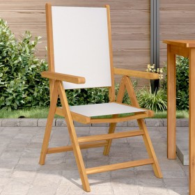 Sillas de jardín 2 uds madera maciza acacia y tela crema blanco de , Sillas de jardín - Ref: Foro24-367657, Precio: 154,52 €,...