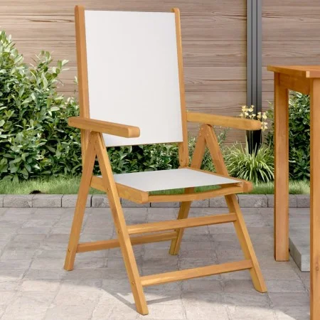 Sillas de jardín 2 uds madera maciza acacia y tela crema blanco by , Garden chairs - Ref: Foro24-367657, Price: 151,36 €, Dis...
