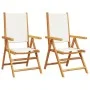 Sillas de jardín 2 uds madera maciza acacia y tela crema blanco by , Garden chairs - Ref: Foro24-367657, Price: 151,36 €, Dis...