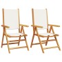 Sillas de jardín 2 uds madera maciza acacia y tela crema blanco von , Gartenstühle - Ref: Foro24-367657, Preis: 154,52 €, Rab...
