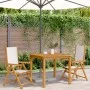 Sillas de jardín 2 uds madera maciza acacia y tela crema blanco by , Garden chairs - Ref: Foro24-367657, Price: 151,36 €, Dis...