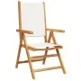 Sillas de jardín 2 uds madera maciza acacia y tela crema blanco by , Garden chairs - Ref: Foro24-367657, Price: 151,36 €, Dis...