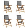 Sillas de jardín reclinables 4 uds ratán PE madera maciza negro von , Gartenstühle - Ref: Foro24-3214520, Preis: 307,26 €, Ra...