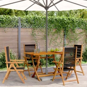 Sillas de jardín reclinables 4 uds madera maciza acacia negro by , Garden chairs - Ref: Foro24-3214529, Price: 325,43 €, Disc...