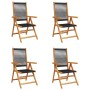 Sillas de jardín reclinables 4 uds madera maciza acacia negro by , Garden chairs - Ref: Foro24-3214529, Price: 306,20 €, Disc...