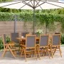 Sillas de jardín reclinables 8 uds tela madera maciza antracita de , Sillas de jardín - Ref: Foro24-3214543, Precio: 573,76 €...
