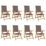 Sillas de jardín reclinables 8 uds tela madera maciza antracita by , Garden chairs - Ref: Foro24-3214543, Price: 589,03 €, Di...