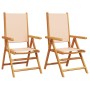 Sillas de jardín 2 uds madera maciza acacia y tela beige by , Garden chairs - Ref: Foro24-367660, Price: 154,34 €, Discount: %