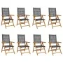 8 Stück verstellbare Gartenstühle aus PE-Rattan und massivem Holz in Schwarz von , Gartenstühle - Ref: Foro24-3214522, Preis:...