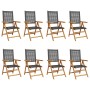 Sillas de jardín reclinables 8 uds ratán PE madera maciza negro by , Garden chairs - Ref: Foro24-3214522, Price: 610,23 €, Di...
