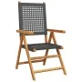 8 Stück verstellbare Gartenstühle aus PE-Rattan und massivem Holz in Schwarz von , Gartenstühle - Ref: Foro24-3214522, Preis:...