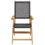 8 Stück verstellbare Gartenstühle aus PE-Rattan und massivem Holz in Schwarz von , Gartenstühle - Ref: Foro24-3214522, Preis:...