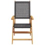 8 Stück verstellbare Gartenstühle aus PE-Rattan und massivem Holz in Schwarz von , Gartenstühle - Ref: Foro24-3214522, Preis:...