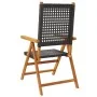 8 Stück verstellbare Gartenstühle aus PE-Rattan und massivem Holz in Schwarz von , Gartenstühle - Ref: Foro24-3214522, Preis:...