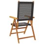 8 Stück verstellbare Gartenstühle aus PE-Rattan und massivem Holz in Schwarz von , Gartenstühle - Ref: Foro24-3214522, Preis:...