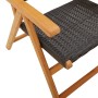 8 Stück verstellbare Gartenstühle aus PE-Rattan und massivem Holz in Schwarz von , Gartenstühle - Ref: Foro24-3214522, Preis:...