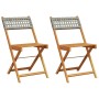 Bistrostühle, 2 Stück Massivholz Akazie Rattan PE Grau von , Gartenstühle - Ref: Foro24-367676, Preis: 82,38 €, Rabatt: %