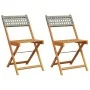 Sillas de bistró 2 uds madera maciza de acacia ratán PE gris by , Garden chairs - Ref: Foro24-367676, Price: 80,92 €, Discoun...