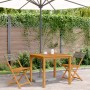Bistrostühle, 2 Stück Massivholz Akazie Rattan PE Grau von , Gartenstühle - Ref: Foro24-367676, Preis: 82,38 €, Rabatt: %