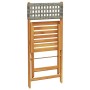 Bistrostühle, 2 Stück Massivholz Akazie Rattan PE Grau von , Gartenstühle - Ref: Foro24-367676, Preis: 82,38 €, Rabatt: %