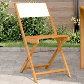 Sillas de bistró 2 uds madera maciza acacia y tela crema blanco by , Garden chairs - Ref: Foro24-367681, Price: 81,12 €, Disc...