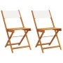 Bistrostühle, 2 Stück Massivholz Akazie und cremeweißer Stoff von , Gartenstühle - Ref: Foro24-367681, Preis: 76,85 €, Rabatt: %