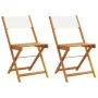 Sillas de bistró 2 uds madera maciza acacia y tela crema blanco by , Garden chairs - Ref: Foro24-367681, Price: 80,97 €, Disc...