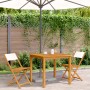 Bistrostühle, 2 Stück Massivholz Akazie und cremeweißer Stoff von , Gartenstühle - Ref: Foro24-367681, Preis: 76,85 €, Rabatt: %