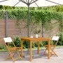 Sillas de bistró 2 uds madera maciza acacia y tela crema blanco by , Garden chairs - Ref: Foro24-367681, Price: 80,97 €, Disc...