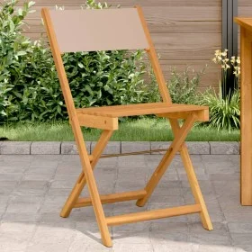 Bistrostühle, 2 Stück Massivholz Akazie und Stoff in Grau-Taupe-Farbe von , Gartenstühle - Ref: Foro24-367683, Preis: 84,16 €...