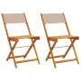 Sillas de bistró 2 uds madera maciza acacia y tela gris taupe de , Sillas de jardín - Ref: Foro24-367683, Precio: 84,16 €, De...