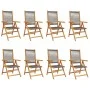 8 verstellbare Gartenstühle aus massivem Akazienholz in Grau von , Gartenstühle - Ref: Foro24-3214534, Preis: 654,48 €, Rabat...
