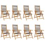 Sillas de jardín reclinables 8 uds madera maciza acacia gris by , Garden chairs - Ref: Foro24-3214534, Price: 667,21 €, Disco...