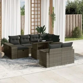 Set de sofás de jardín 11 pzas y cojines ratán sintético gris by , Garden sets - Ref: Foro24-3276506, Price: 637,39 €, Discou...